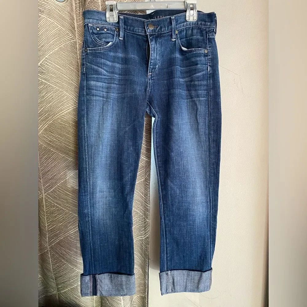 CITIZENS OF HUMANITY Dani Cropped Straight Leg Jeans Low-rise in Blue Sz 27